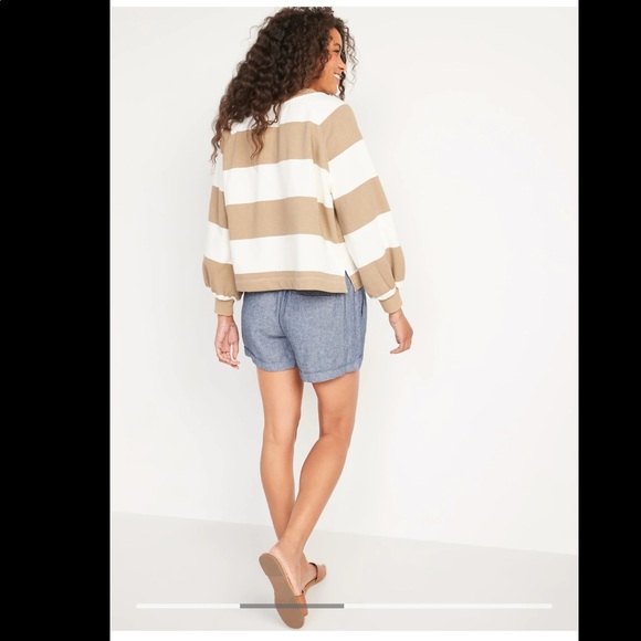 Mid-Rise Linen Blend Shorts - Picture 2 of 9